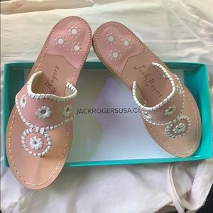 Jack Rogers Sandals in blush and white